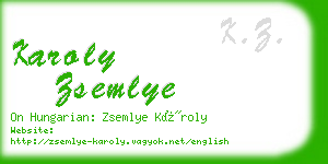 karoly zsemlye business card